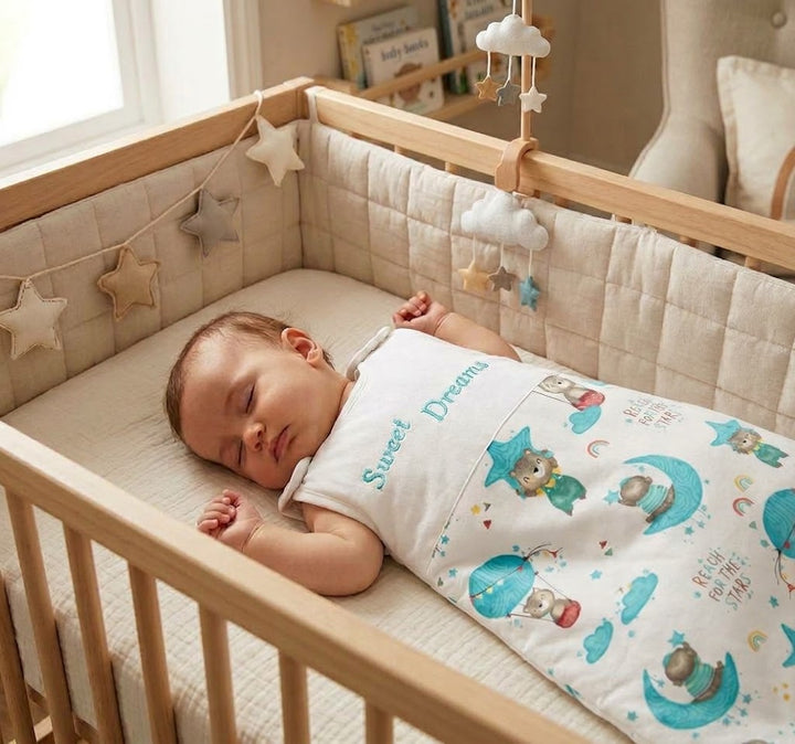 Rainy Dječja vreća za spavanje Sweet Dreams, medvjedić na mjesecu, reseda zelene boje