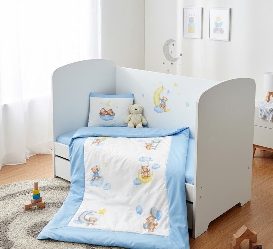 Rainy Бебешки спален комплект 3 части Baby Bear One size син