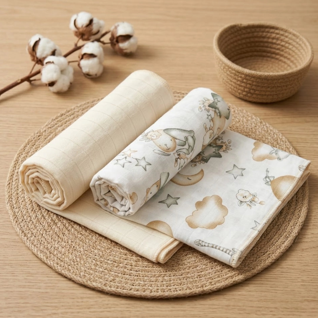 Rainy Muslin pelene za bebe, 2 kom., 80х80 cm, balerina zeko/ekru