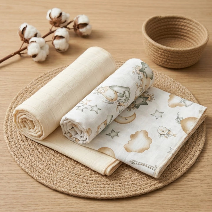 Rainy Muslin pelene za bebe, 2 kom., 80х80 cm, balerina zeko/ekru