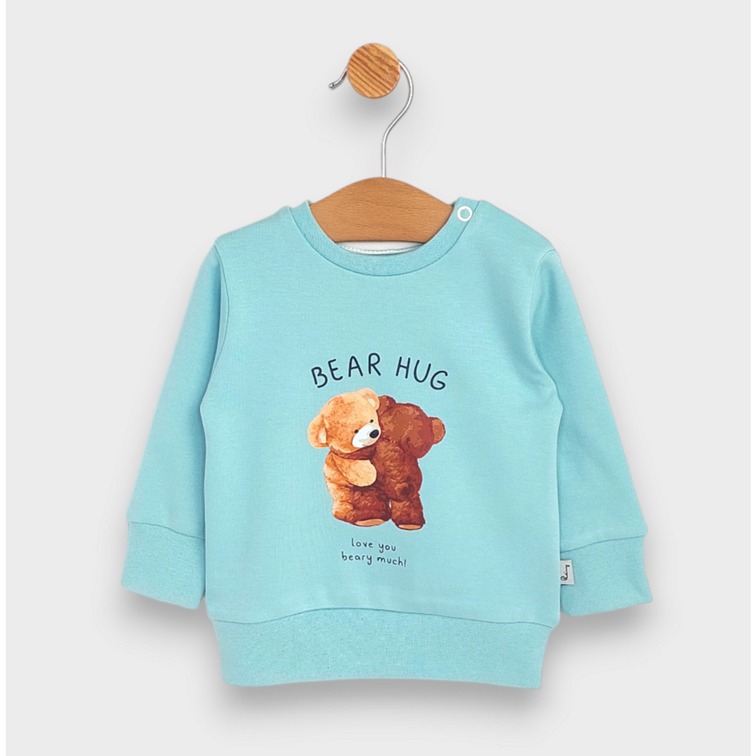 Rainy dječja majica dugih rukava Bear hug 62-92 cm. akvamarin