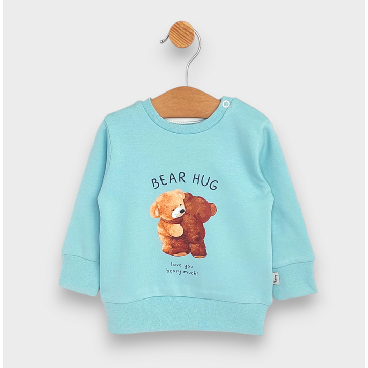 Rainy dječja majica dugih rukava Bear hug 62-92 cm. akvamarin