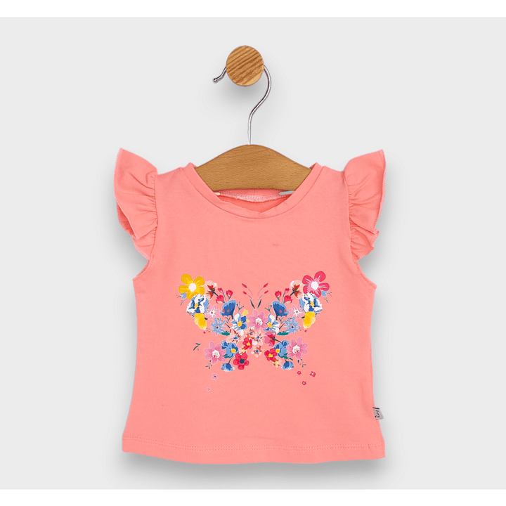 Rainy Bluza kratkih rukava za bebe Leptir 62-92 cm breskva