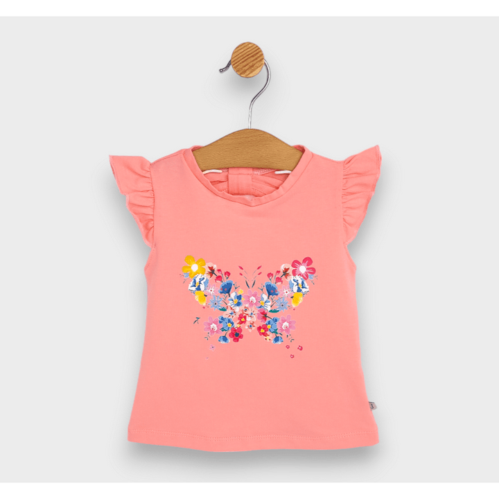 Rainy Bluza kratkih rukava za bebe Leptir 62-92 cm breskva