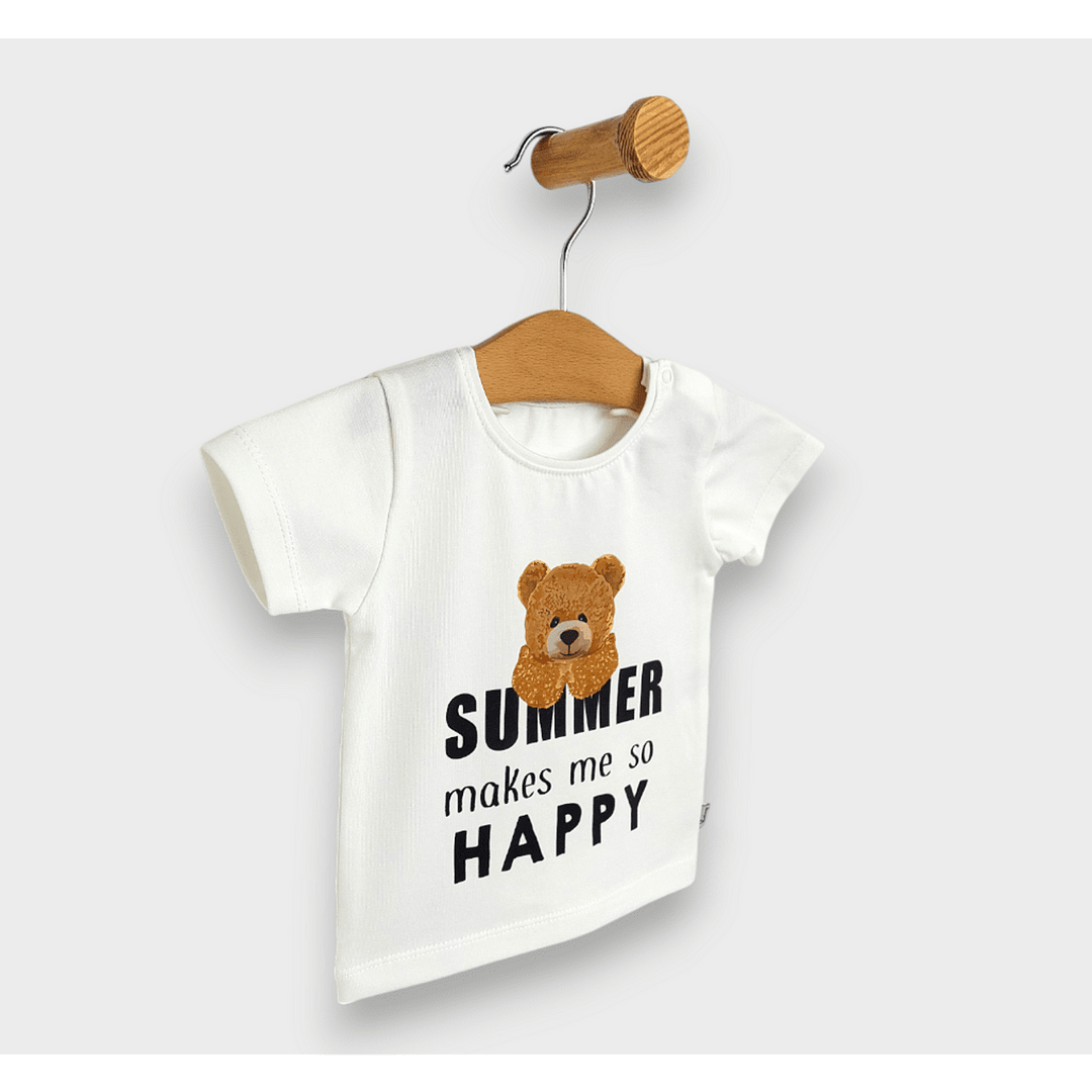 Rainy Bluza kratkih rukava za bebe Summer happy 62-92 cm ekru
