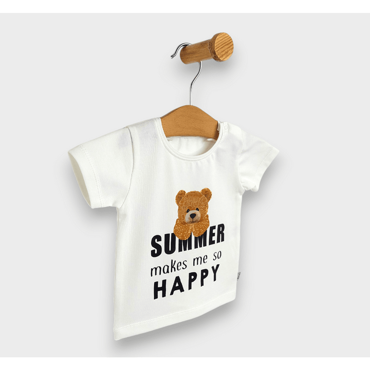 Rainy Bluza kratkih rukava za bebe Summer happy 62-92 cm ekru