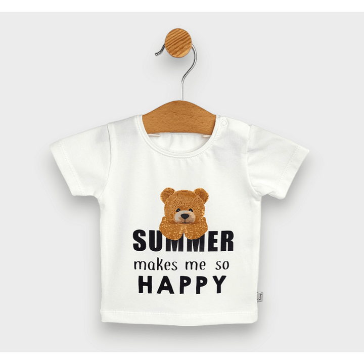 Rainy Bluza kratkih rukava za bebe Summer happy 62-92 cm ekru