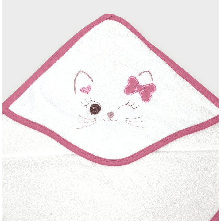 Rainy Бебешка хавлия с качулка 90х90 см. Hello Cat