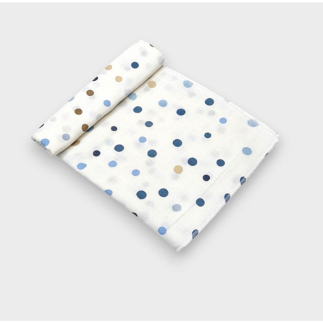Rainy Bebaða muslinska pelena 50х110 cm. Plave točkice