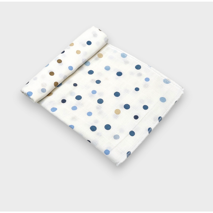 Rainy Bebaða muslinska pelena 50х110 cm. Plave točkice