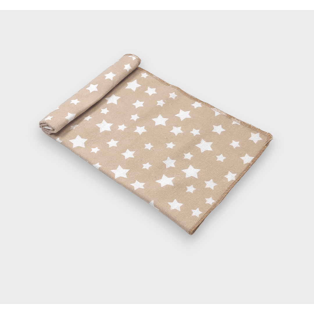 Rainy dječja flanelska pelena 80х35 cm. Bijele zvijezde bež