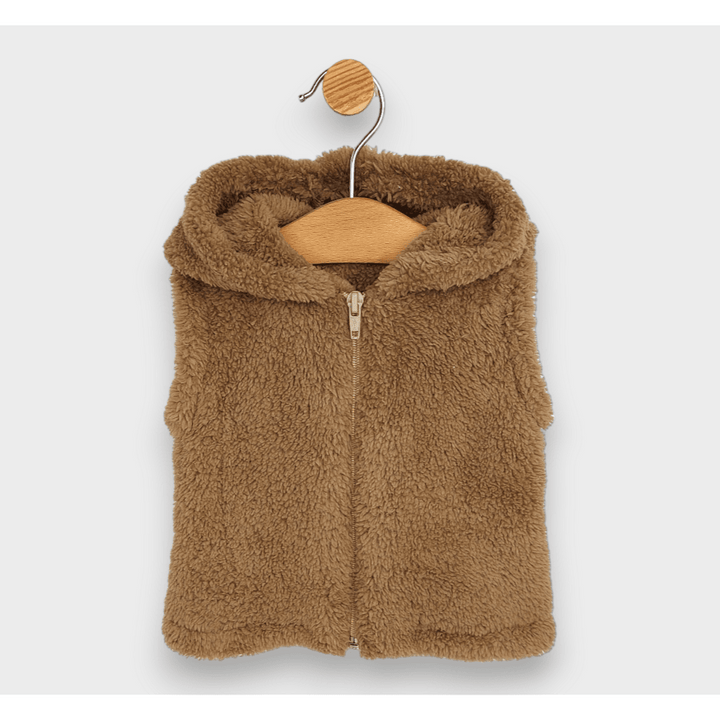 Rainy Prsluk za bebe s kapuljačom Medvjedić 56-80 cm, smeđi