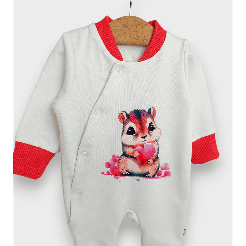 Rainy dječji kombinezon Mouse with hearts 56 - 80 cm crven