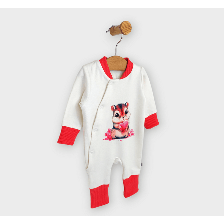 Rainy dječji kombinezon Mouse with hearts 56 - 80 cm crven