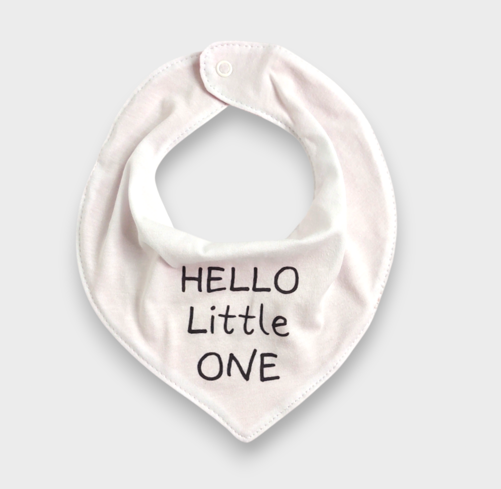 Rainy Бебешки гащеризон с бандана Hello little one с дълъг ръкав 56-68см. пудра