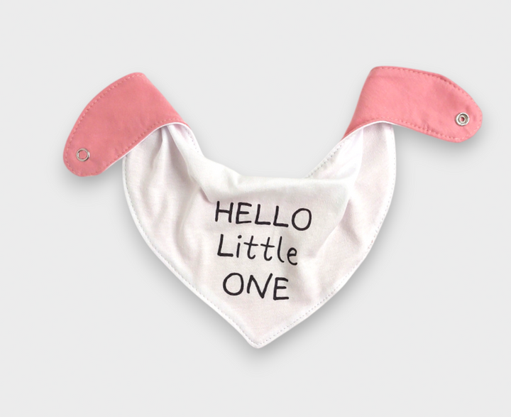 Rainy Бебешки гащеризон с бандана Hello little one с дълъг ръкав 56-68см. пудра