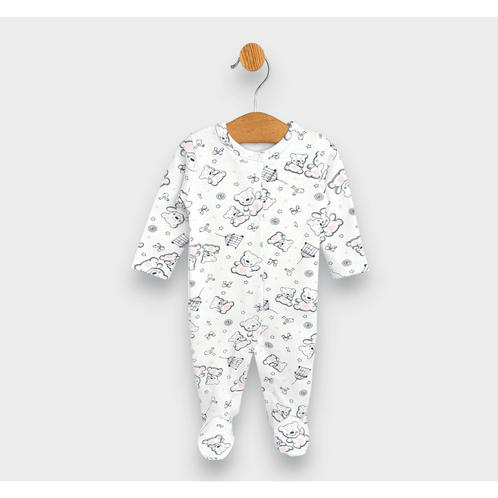 Rainy kombinezon za bebe s prednjim kopčanjem 48 - 68 cm. Ružičasti medvjedić