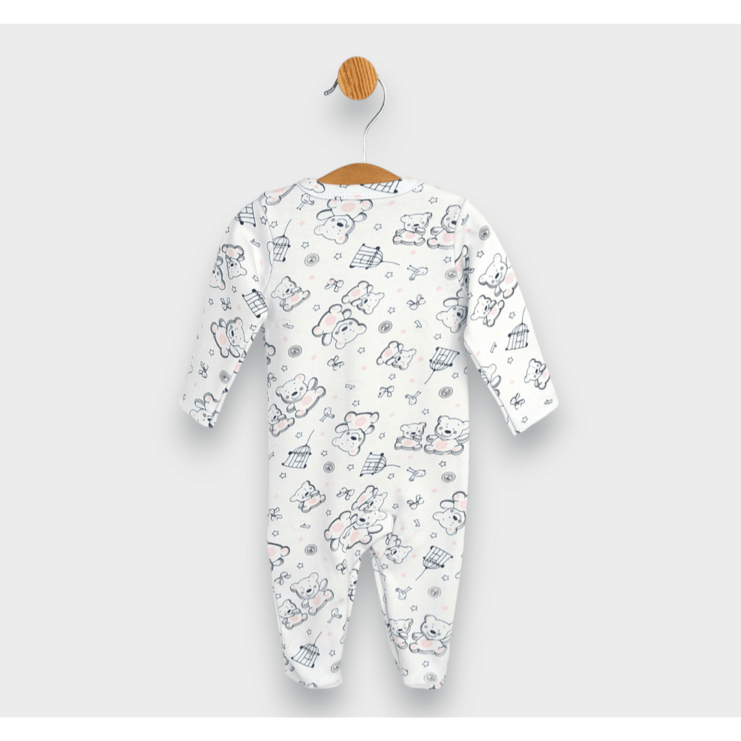 Rainy kombinezon za bebe s prednjim kopčanjem 48 - 68 cm. Ružičasti medvjedić