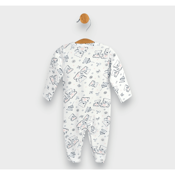 Rainy kombinezon za bebe s prednjim kopčanjem 48 - 68 cm. Ružičasti medvjedić