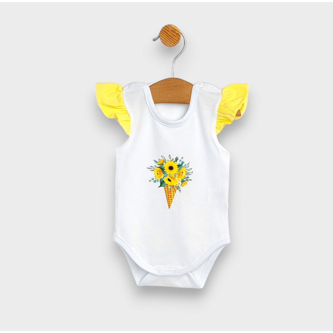 Rainy Dvodijelni komplet za bebe Sladoled sa suncokretima 56-74 cm limun
