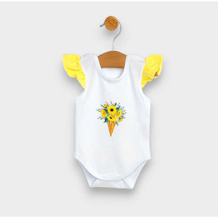 Rainy Dvodijelni komplet za bebe Sladoled sa suncokretima 56-74 cm limun