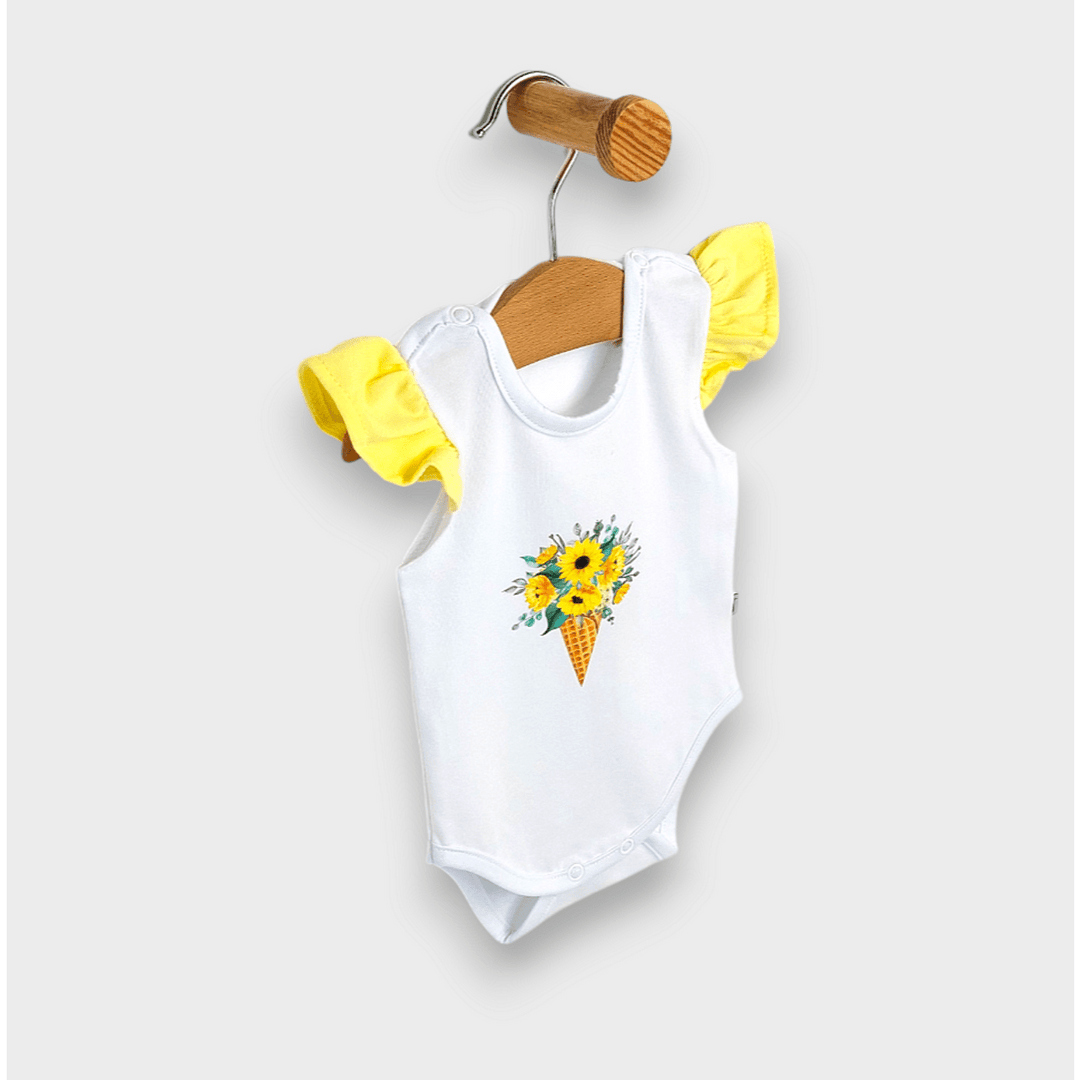 Rainy Dvodijelni komplet za bebe Sladoled sa suncokretima 56-74 cm limun