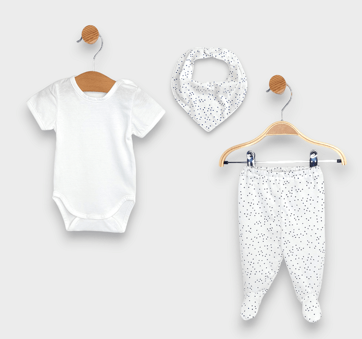 Rainy dječji set za bebe od 3 dijela Male plave zvijezde 56-74 cm.
