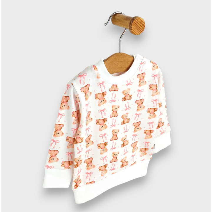 Rainy dječji komplet od 2 dijela, medvjedić s mašnom, 62-92 cm, ružičast