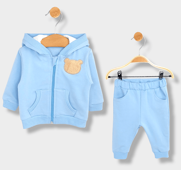 Rainy Dvodijelni komplet za bebe Plišani medvjedić 62-92 cm. plavi