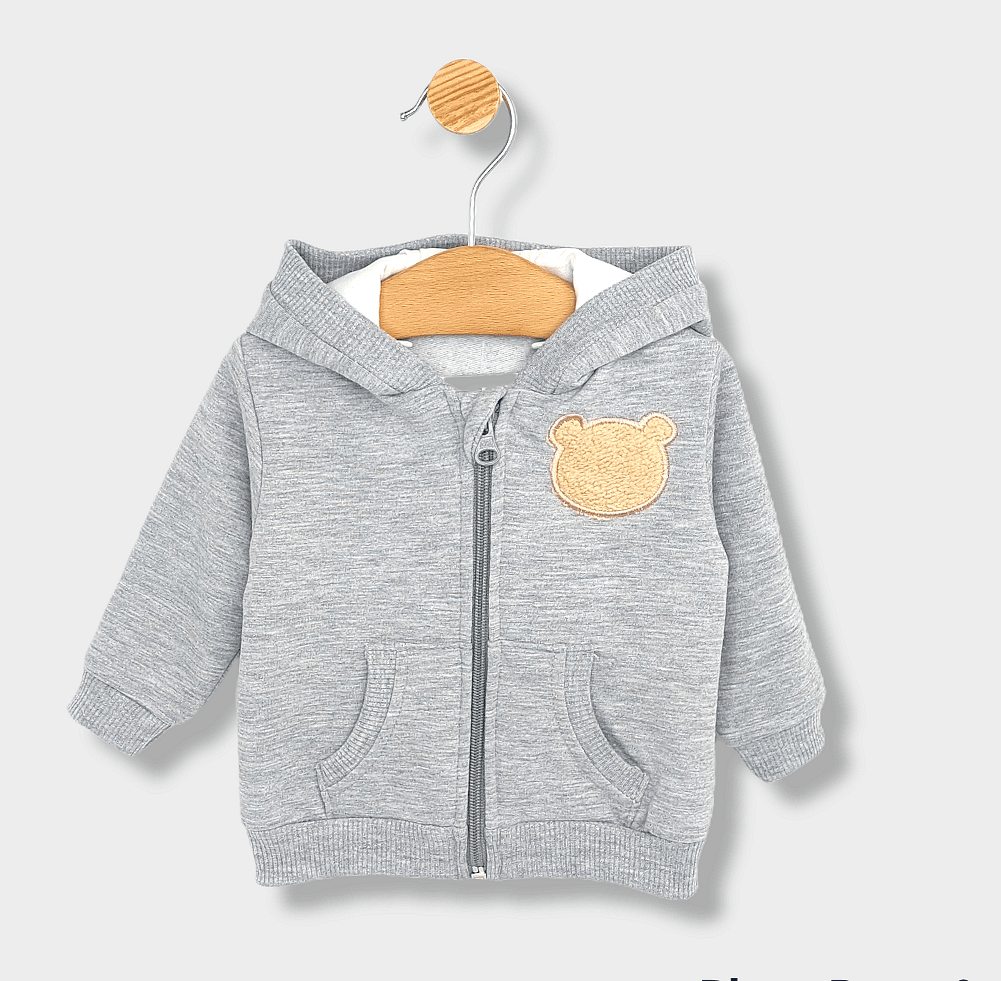 Rainy Dvodijelni komplet za bebe Plišani medvjedić 62-74 cm. sivi