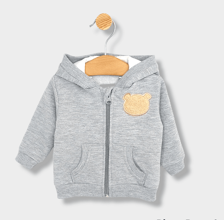 Rainy Dvodijelni komplet za bebe Plišani medvjedić 62-74 cm. sivi