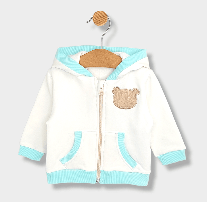 Rainy Dvodijelni komplet za bebe Plišani medvjedić 62-74 cm. ekru/rezeda