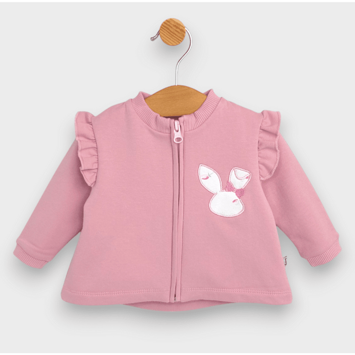 Rainy Trodijelni komplet za bebe Zeko 62-92 cm ružičasto-sivi