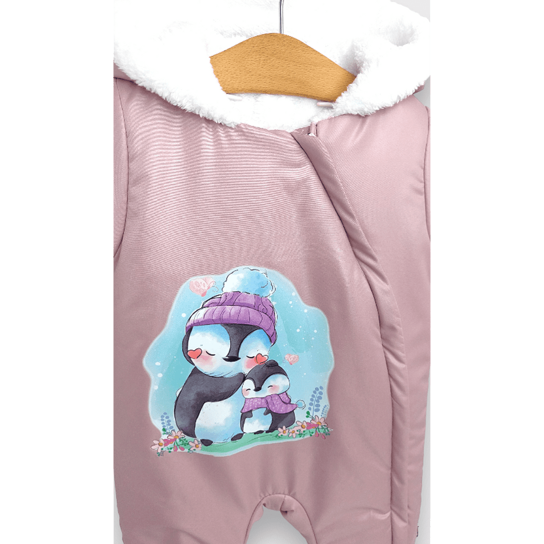 Rainy Dječji kombinezon Cute penguins 56 - 86 cm, ružičasti
