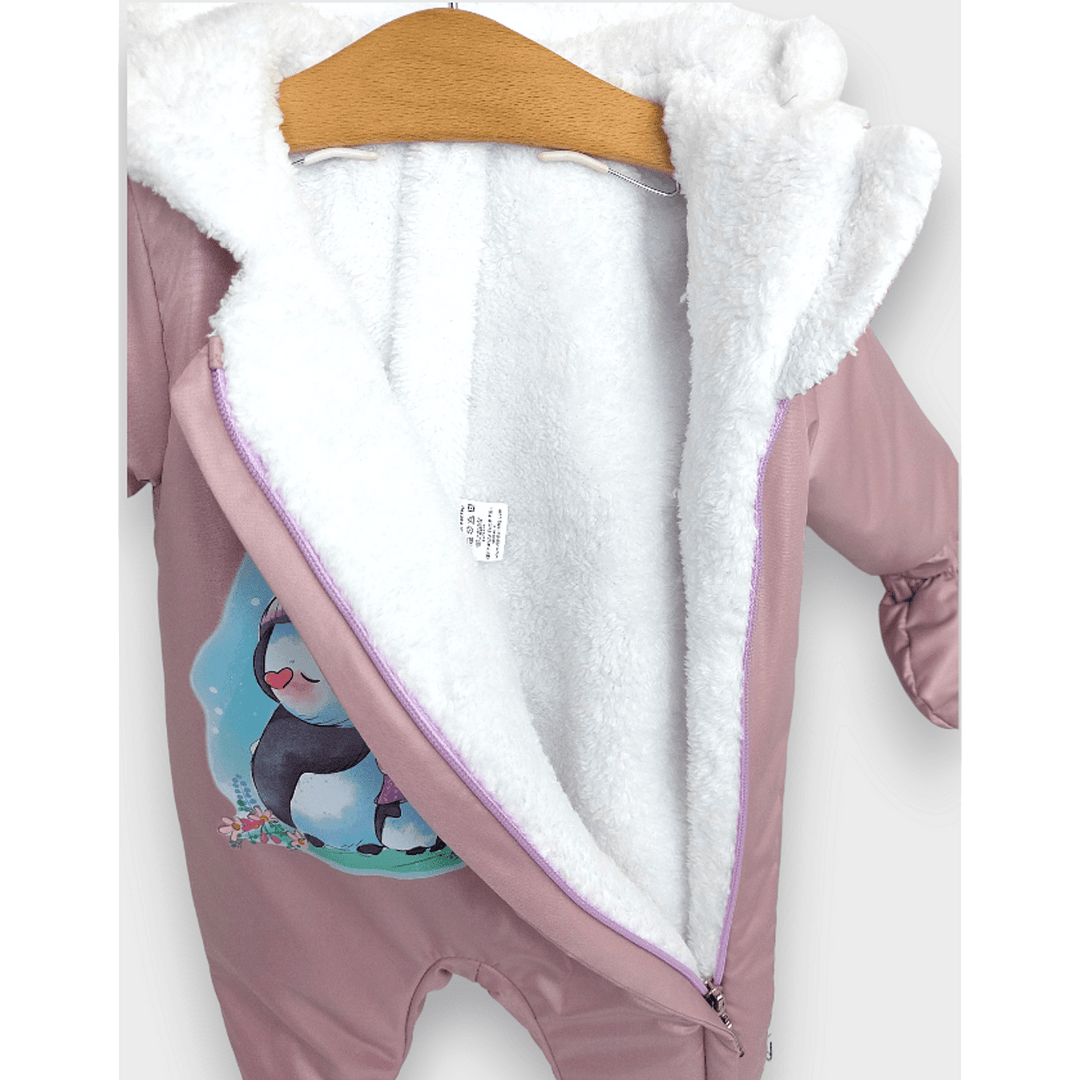 Rainy Dječji kombinezon Cute penguins 56 - 86 cm, ružičasti