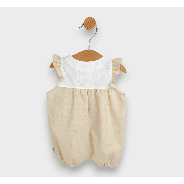 Rainy Premium Laneni kombinezon za bebe s krilcima 56-80 cm Cvjetići