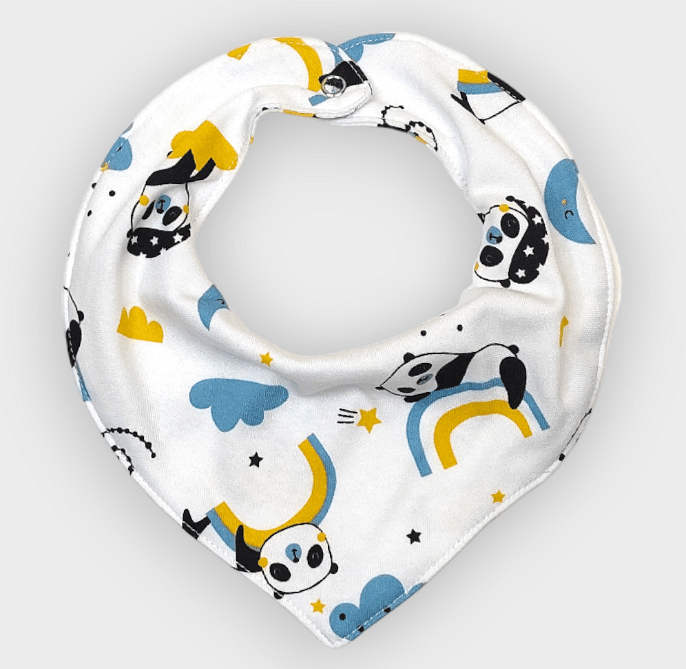 Rainy dječji bandana-slinić. Panda s dugom