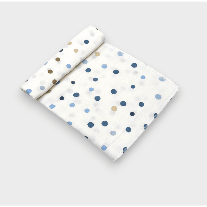 Rainy Muslin pelene za bebe, 2 kom., 80х80 cm, plave i bež točkice/rezeda