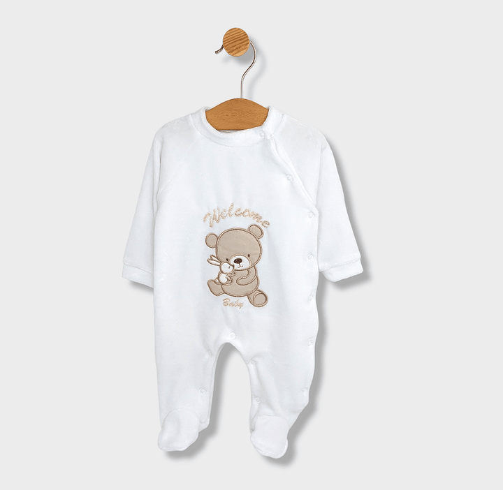 Rainy dječji plišani kombinezon Welcome Baby Bear and Rabbit 56-62 cm, bijeli