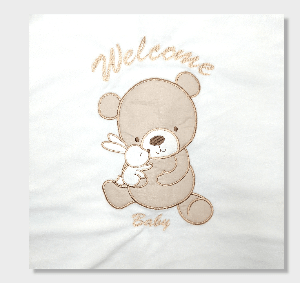 Rainy dječji plišani kombinezon Welcome Baby Bear and Rabbit 56-62 cm, bijeli