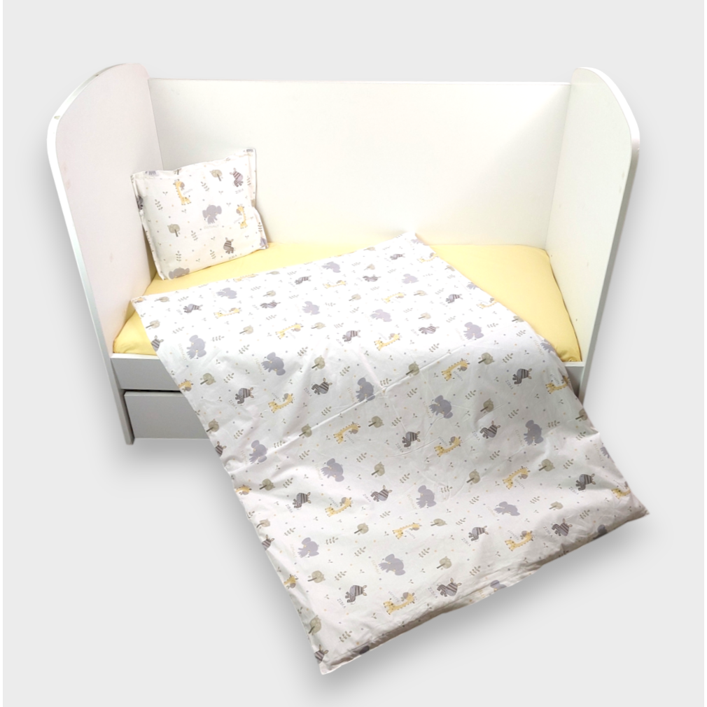 Rainy Bebby posteljina, 3 dijela, 60х120 cm. Žirafa i zebra