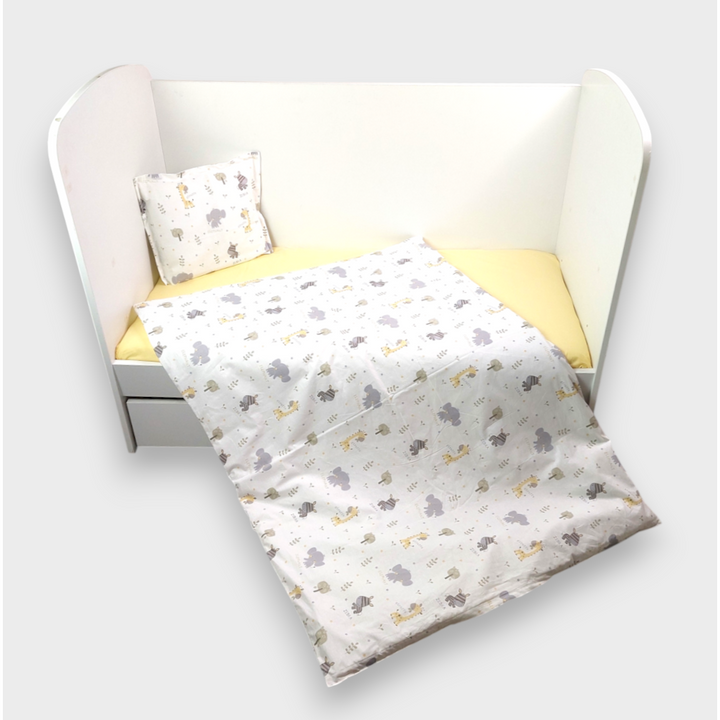 Rainy Bebby posteljina, 3 dijela, 60х120 cm. Žirafa i zebra