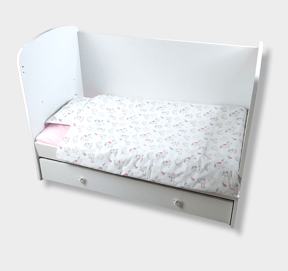 Rainy Bebeski set posteljine 3 dijela 60х120 cm Jednorog ružičasti