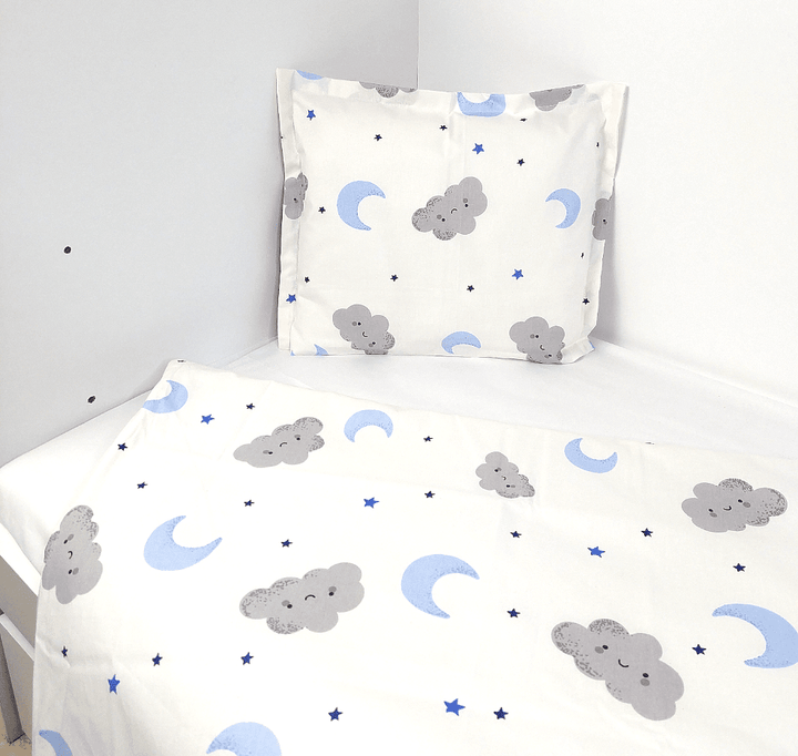 Rainy 3-dijelni komplet posteljine za bebe, 60х120 cm, sivi oblaci
