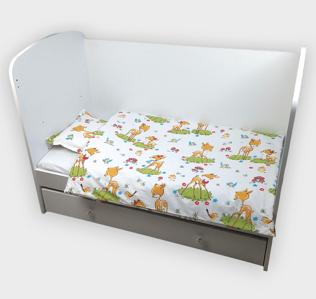 Rainy 3-dijelni set posteljine za bebe 60х120 cm. Srnice