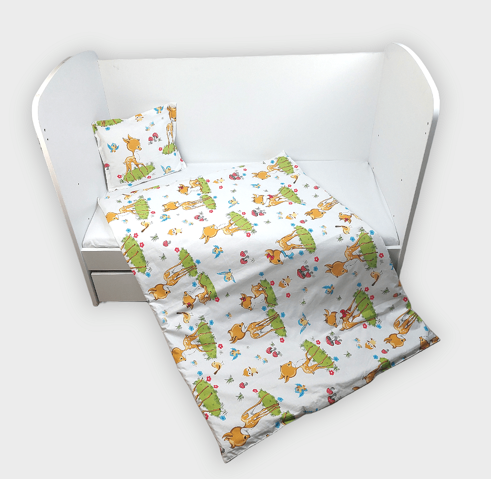 Rainy 3-dijelni set posteljine za bebe 60х120 cm. Srnice
