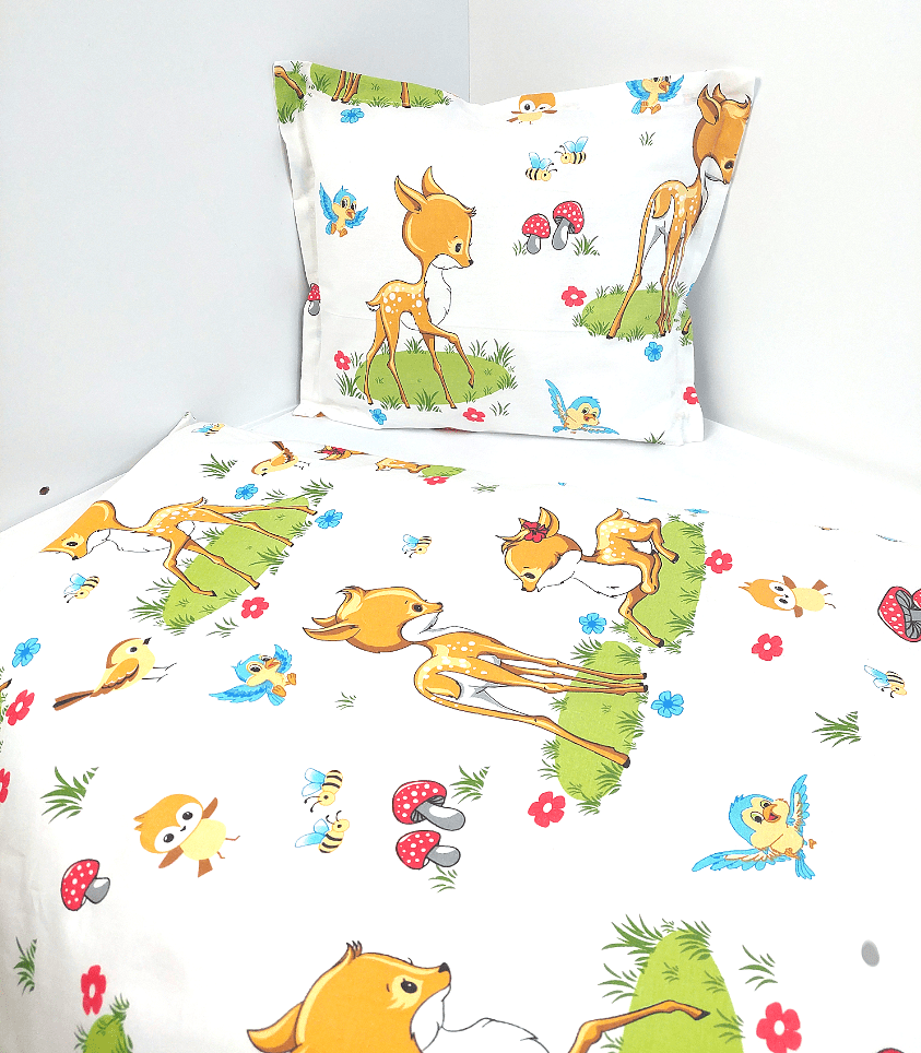 Rainy 3-dijelni set posteljine za bebe 60х120 cm. Srnice