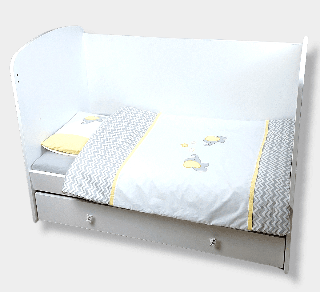 Rainy Komplet posteljine za bebe, 3 dijela, 65х110 cm. Slončić i sova
