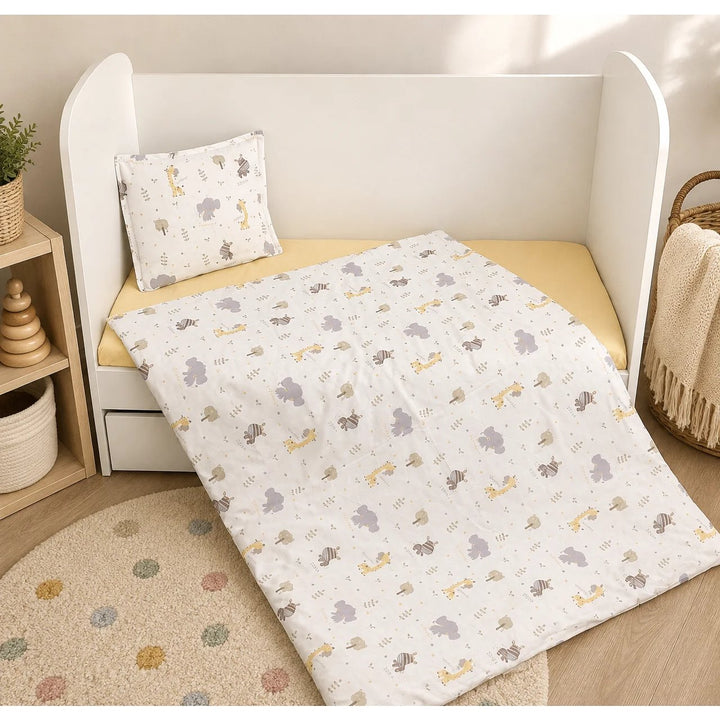 Rainy Bebby posteljina, 3 dijela, 60х120 cm. Žirafa i zebra