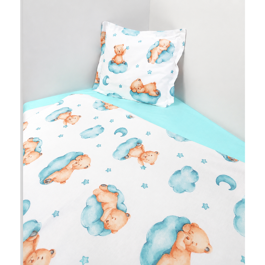 Rainy Bebby posteljina, 3 dijela, 70х140 cm. Medvjedić na oblaku, boja rezeda